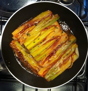 An earlier contender for piatto forte: Braised Leeks.